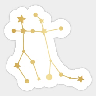 Gemini Zodiac Constellation in Gold Sticker